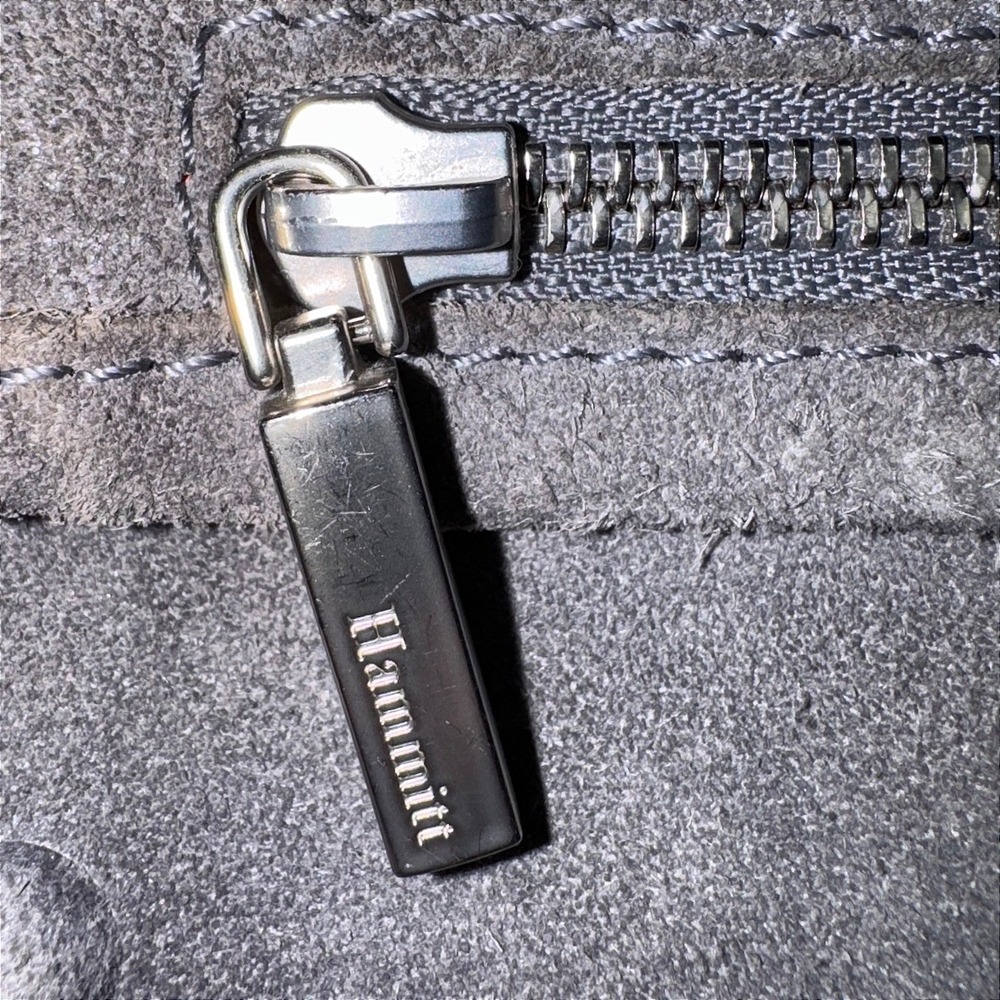 Hammitt Los Angeles VIP Clutch Grey Suede Silver Rivet Foldover Bag - Picture 9 of 10